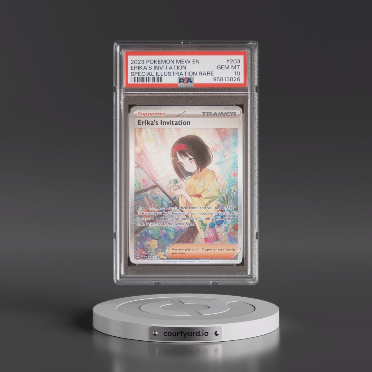 2023 Pokémon Mew EN-151 #203 Erika's Invitation - Special Illustration Rare (PSA 10 GEM MINT)