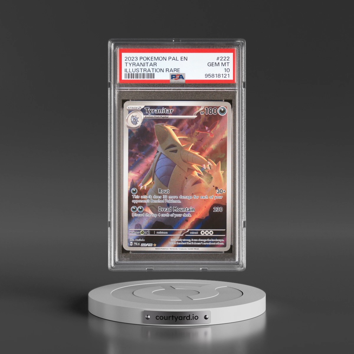 2023 Pokémon Pal EN-Paldea Evolved #222 Tyranitar - Illustration Rare (PSA 10 GEM MINT)