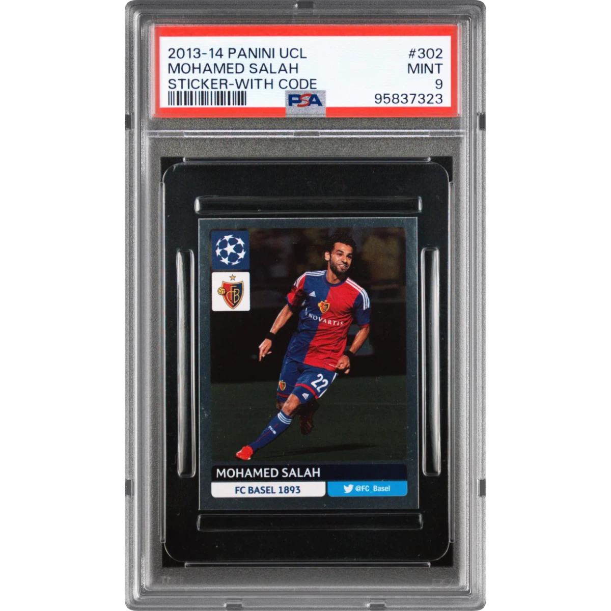 2013 Panini UEFA Champions League Stickers #302 Mohamed Salah - With Code (PSA 9 MINT)