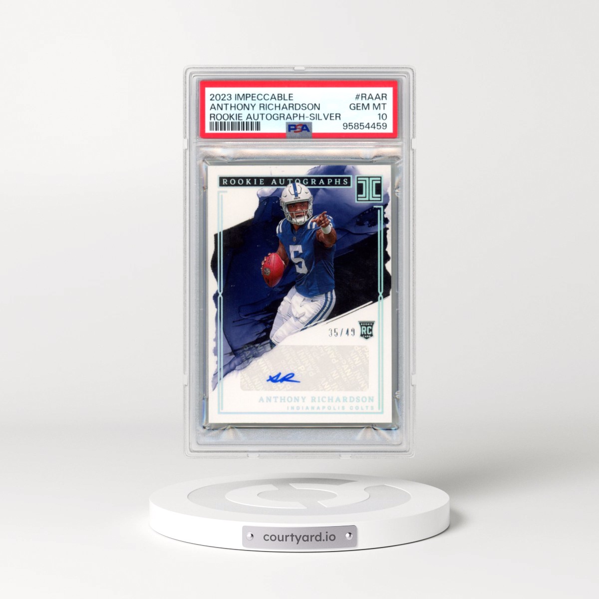 2023 Panini Impeccable Rookie Autographs #RAAR Anthony Richardson - Silver (PSA 10 GEM MINT)