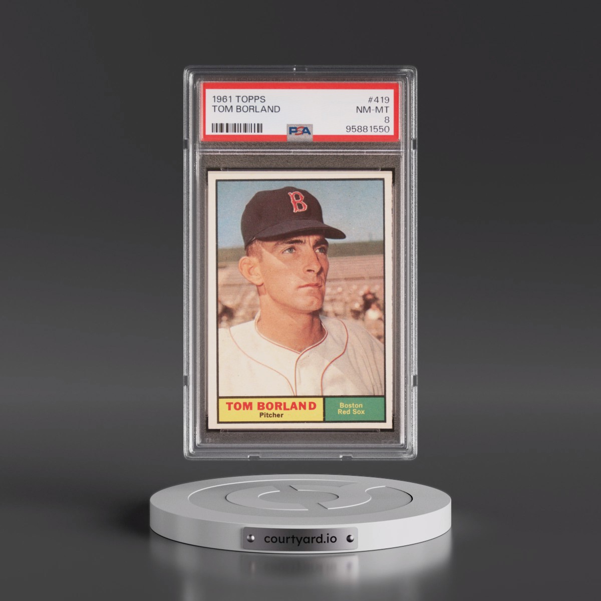 1961 Topps #419 Tom Borland (PSA 8 NM-MT)