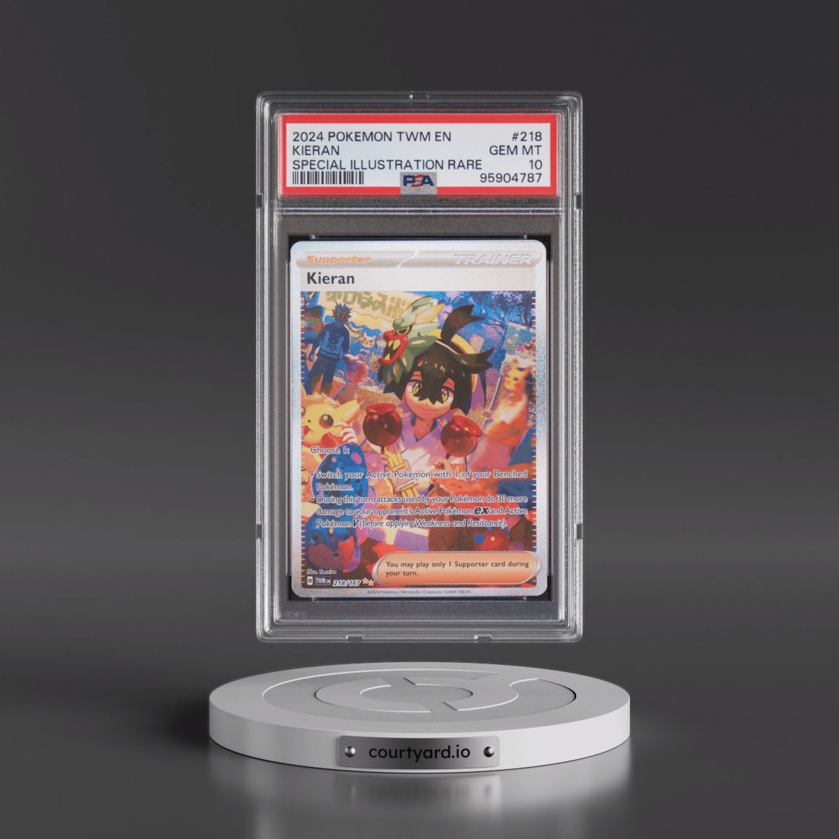 2024 Pokémon Twm EN-Twilight Masquerade #218 Kieran - Special Illustration Rare (PSA 10 GEM MINT)