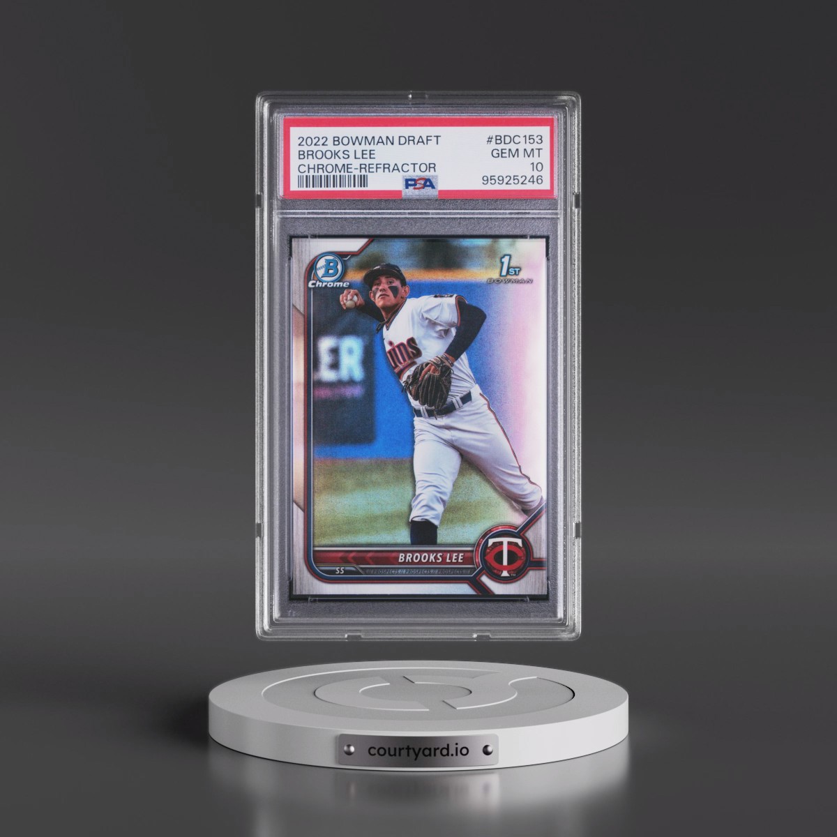 2022 Bowman Draft #BDC153 Brooks Lee - Chrome-Refractor (PSA 10 GEM MINT)
