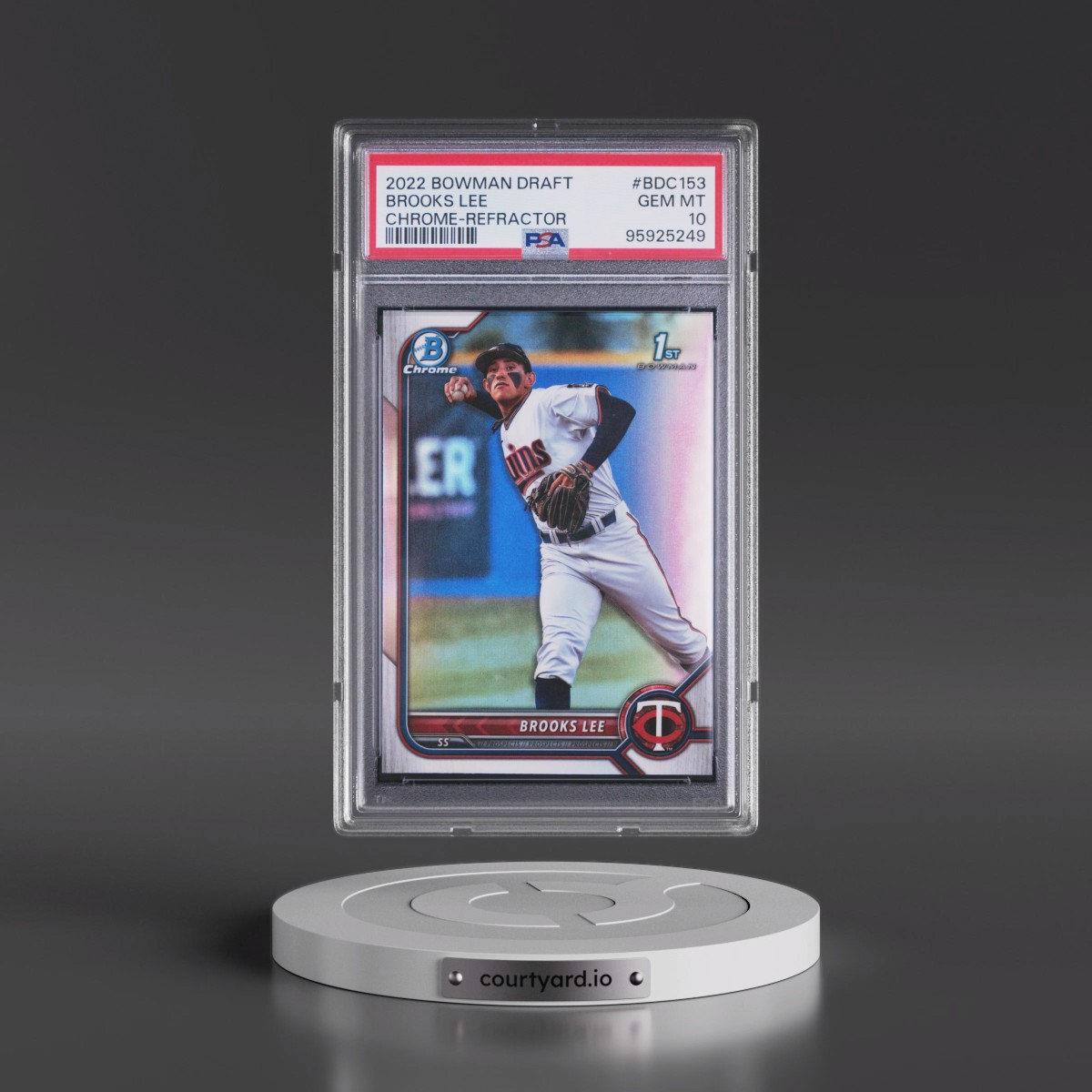 2022 Bowman Draft #BDC153 Brooks Lee - Chrome-Refractor (PSA 10 GEM MINT)
