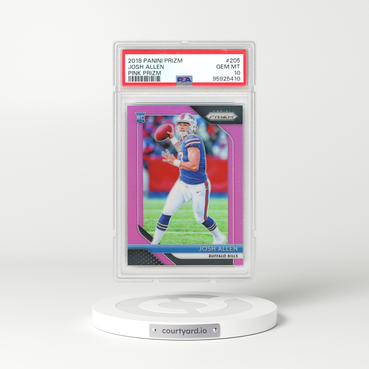 2018 Panini Prizm #205 Josh Allen - Pink Prizm (PSA 10 GEM MINT)