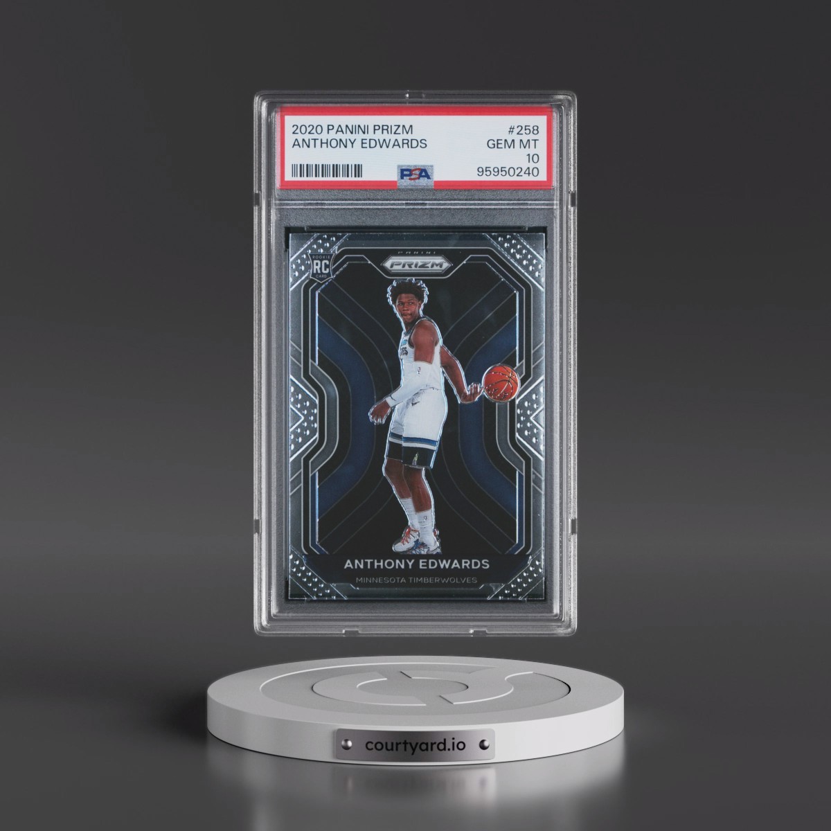 2020 Panini Prizm #258 Anthony Edwards (PSA 10 GEM MINT)