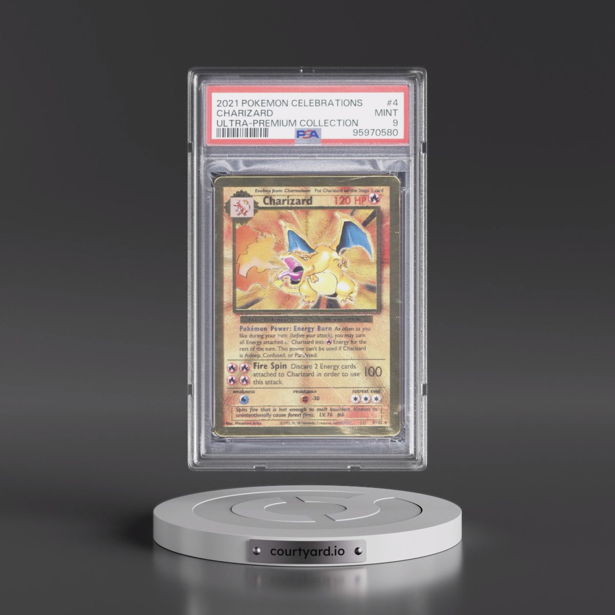 charizard pokemon celebrations card 2021 Pokemon Celebrations Metal Gold Charizard 4/102 LOW POP PSA GEM 10