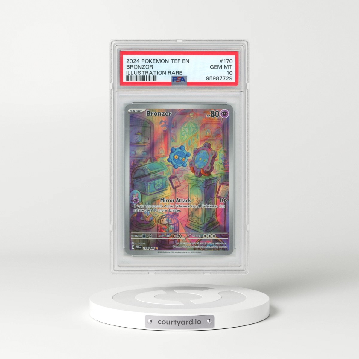 2024 Pokémon Tef EN-Temporal Forces #170 Bronzor - Illustration Rare (PSA 10 GEM MINT)