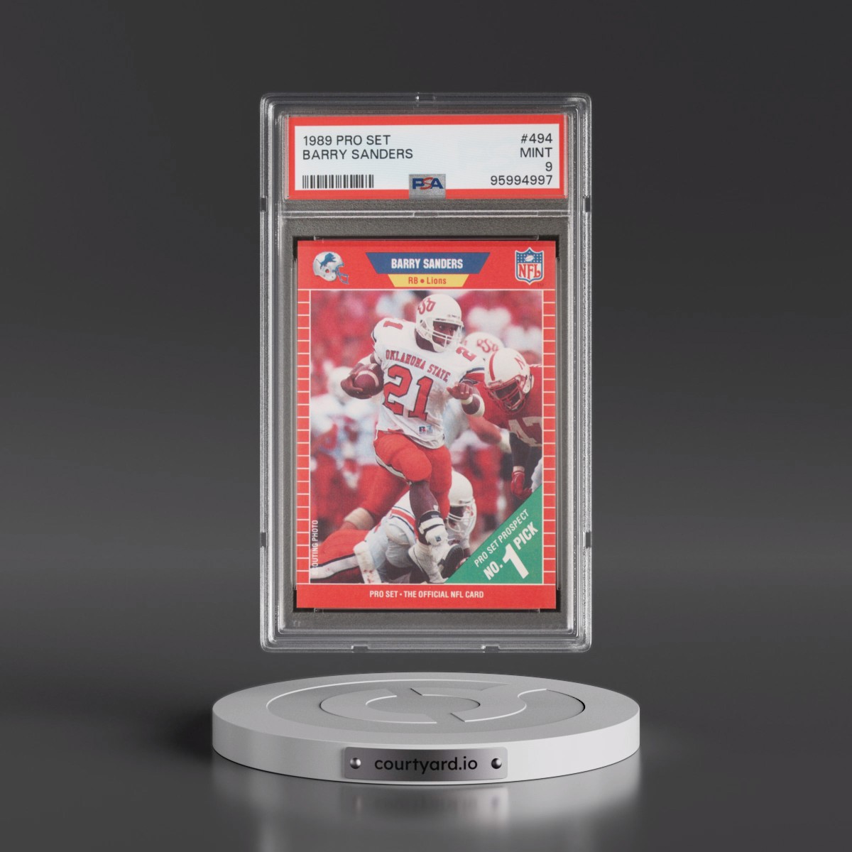 1989 Pro Set #494 Barry Sanders (PSA 9 MINT)