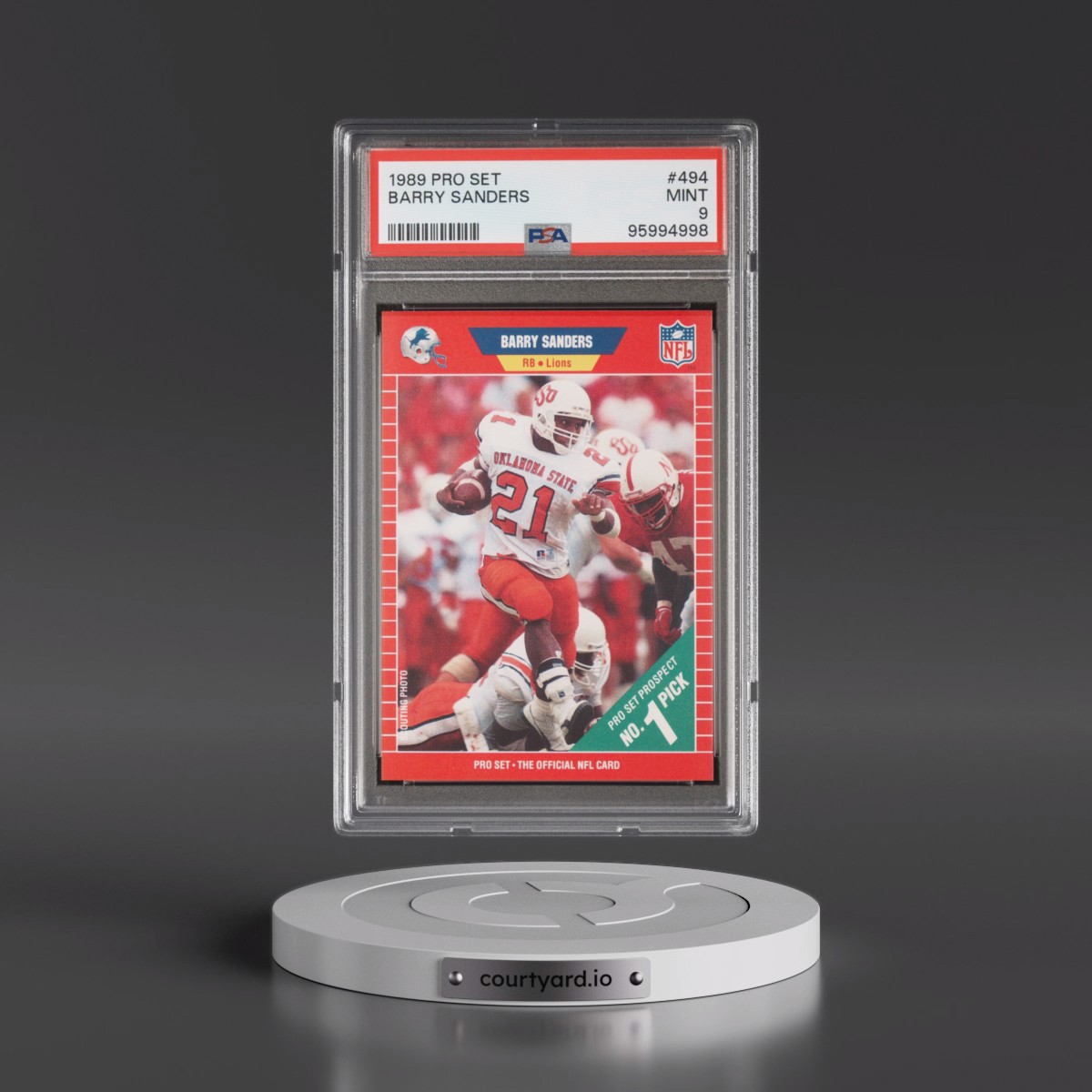 1989 Pro Set #494 Barry Sanders (PSA 9 MINT)