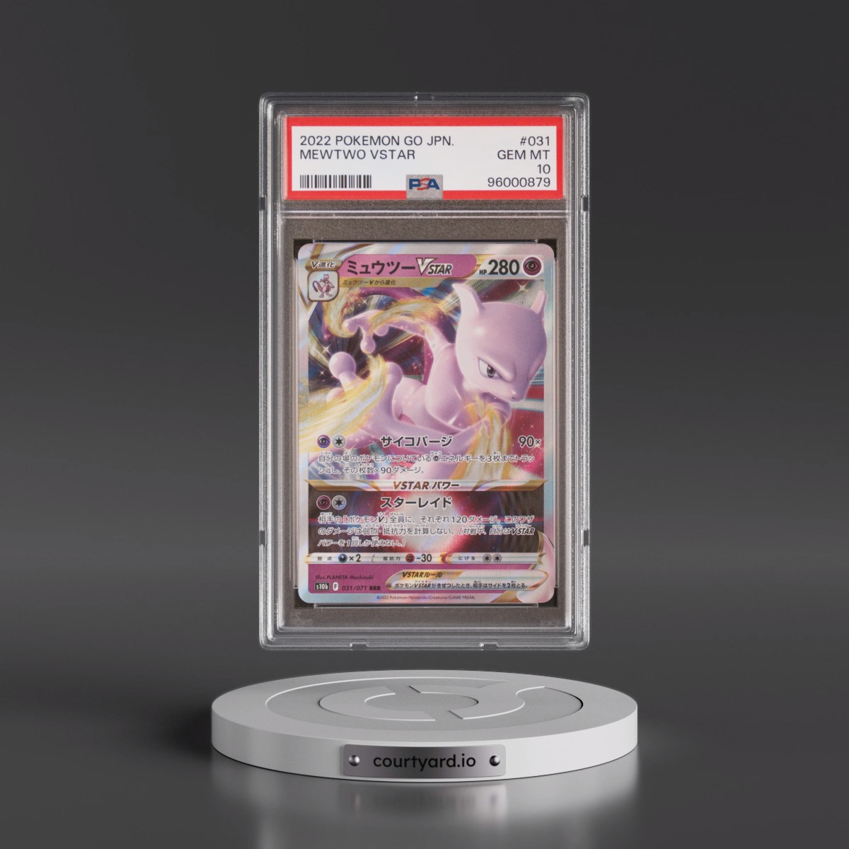 2022 Pokémon Go Mewtwo Vstar #031 PSA 10