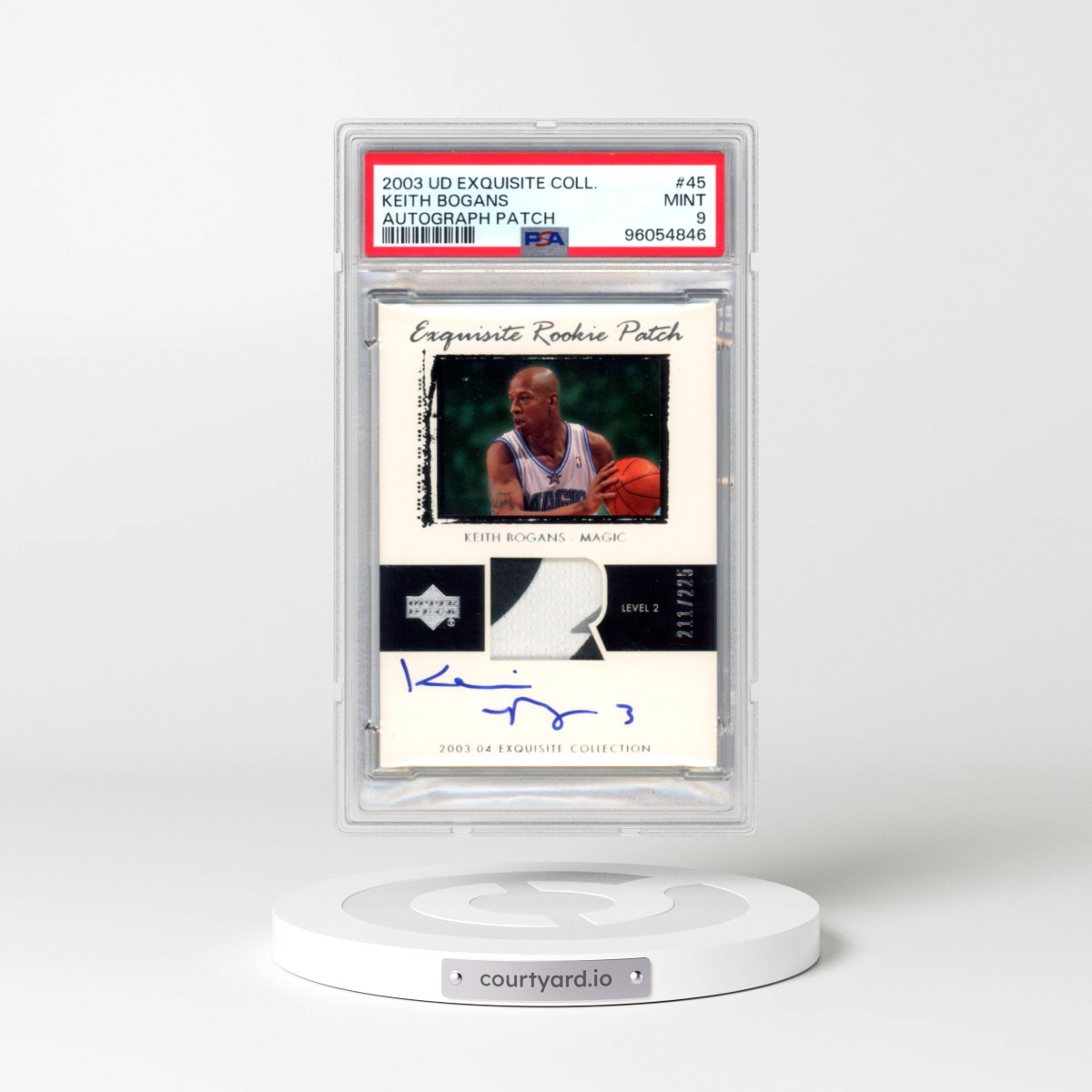 2003 UD Exquisite Collection #45 Keith Bogans - Autograph Patch (PSA 9 MINT)