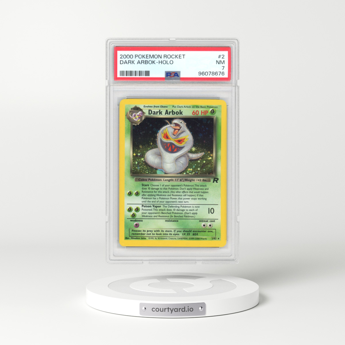 1999 Team Rocket #2 Dark Arbok - Holo (PSA 7 NM)