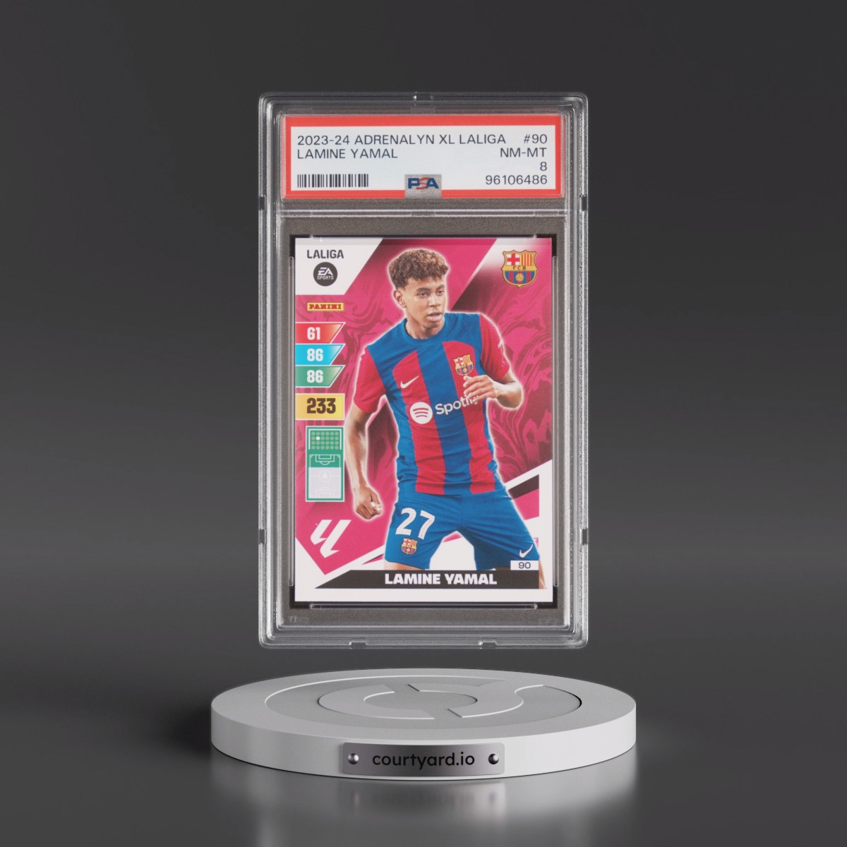 2023 Panini Adrenalyn XL Laliga #90 Lamine Yamal (PSA 8 NM-MT)