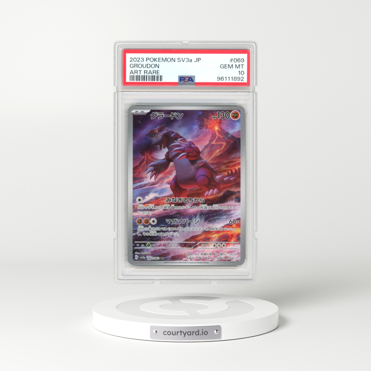 2023 Raging Surf #069 Groudon - Art Rare (PSA 10 GEM MINT)