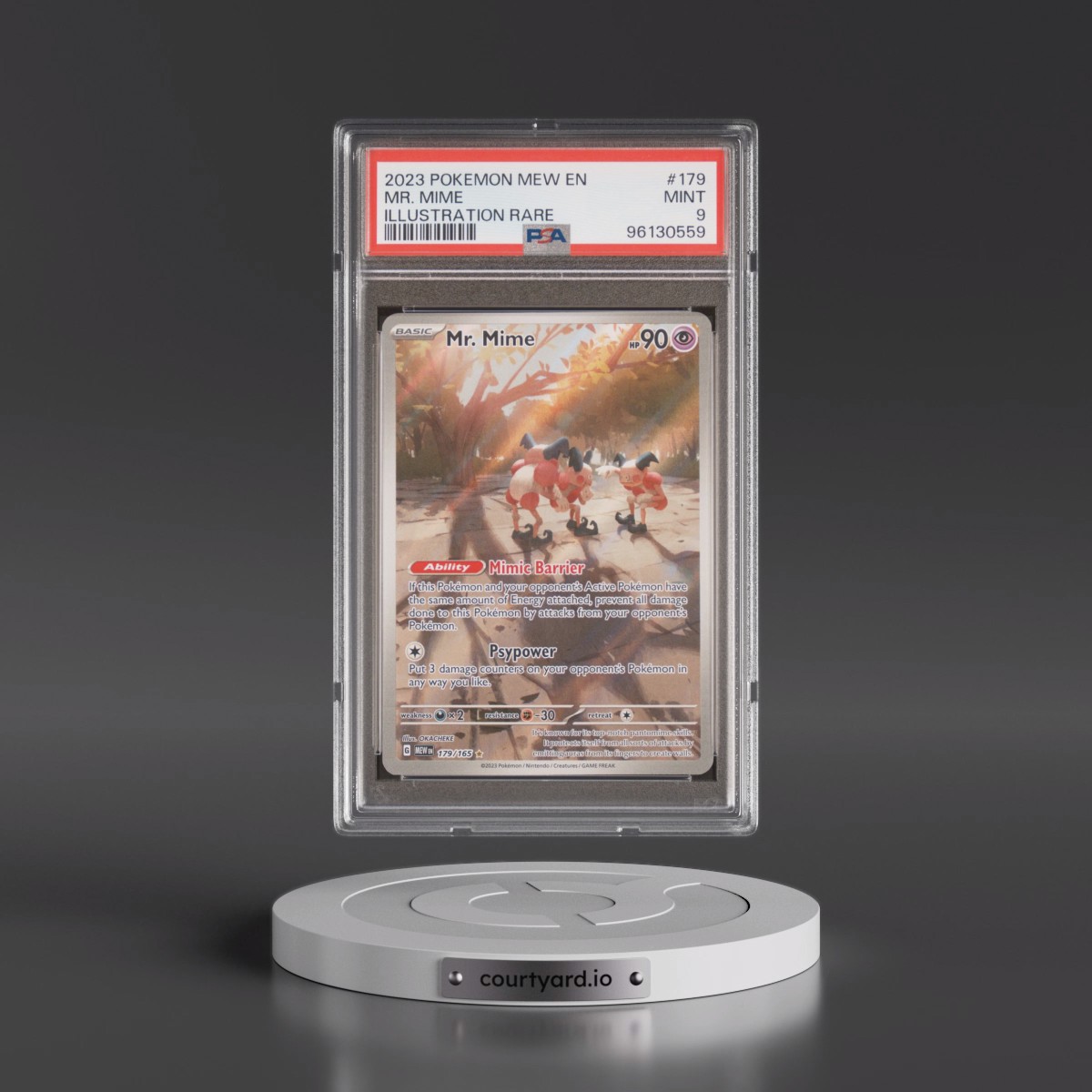 2023 Pokémon Mew EN-151 #179 Mr. Mime - Illustration Rare (PSA 9 MINT)