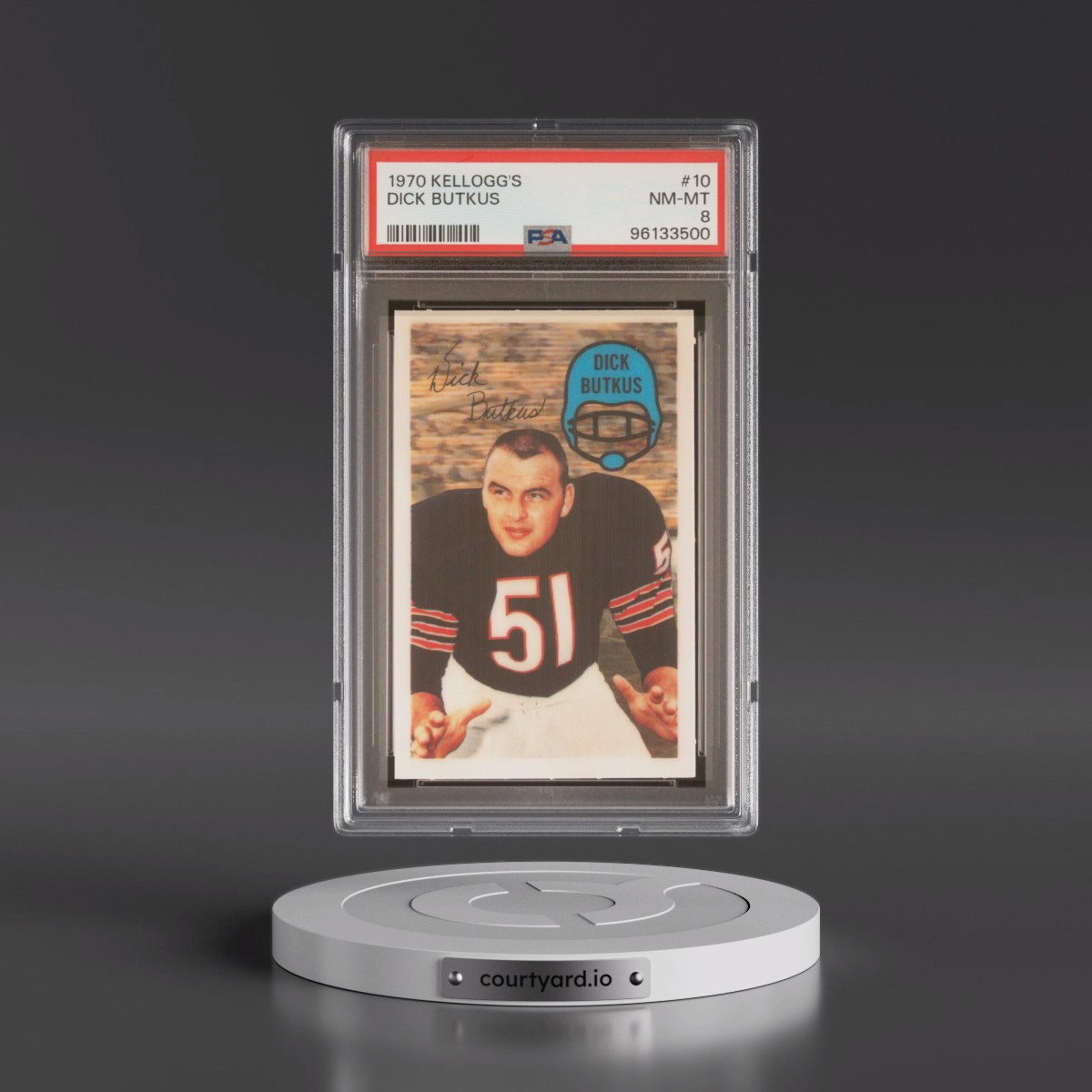 1970 Kellogg's #10 Dick Butkus (PSA 8 NM-MT)