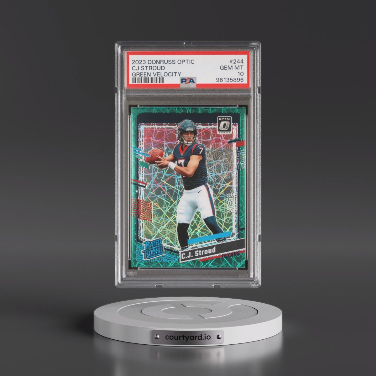 2023 Panini Donruss Optic CJ Stroud - Green Velocity #244 PSA 10