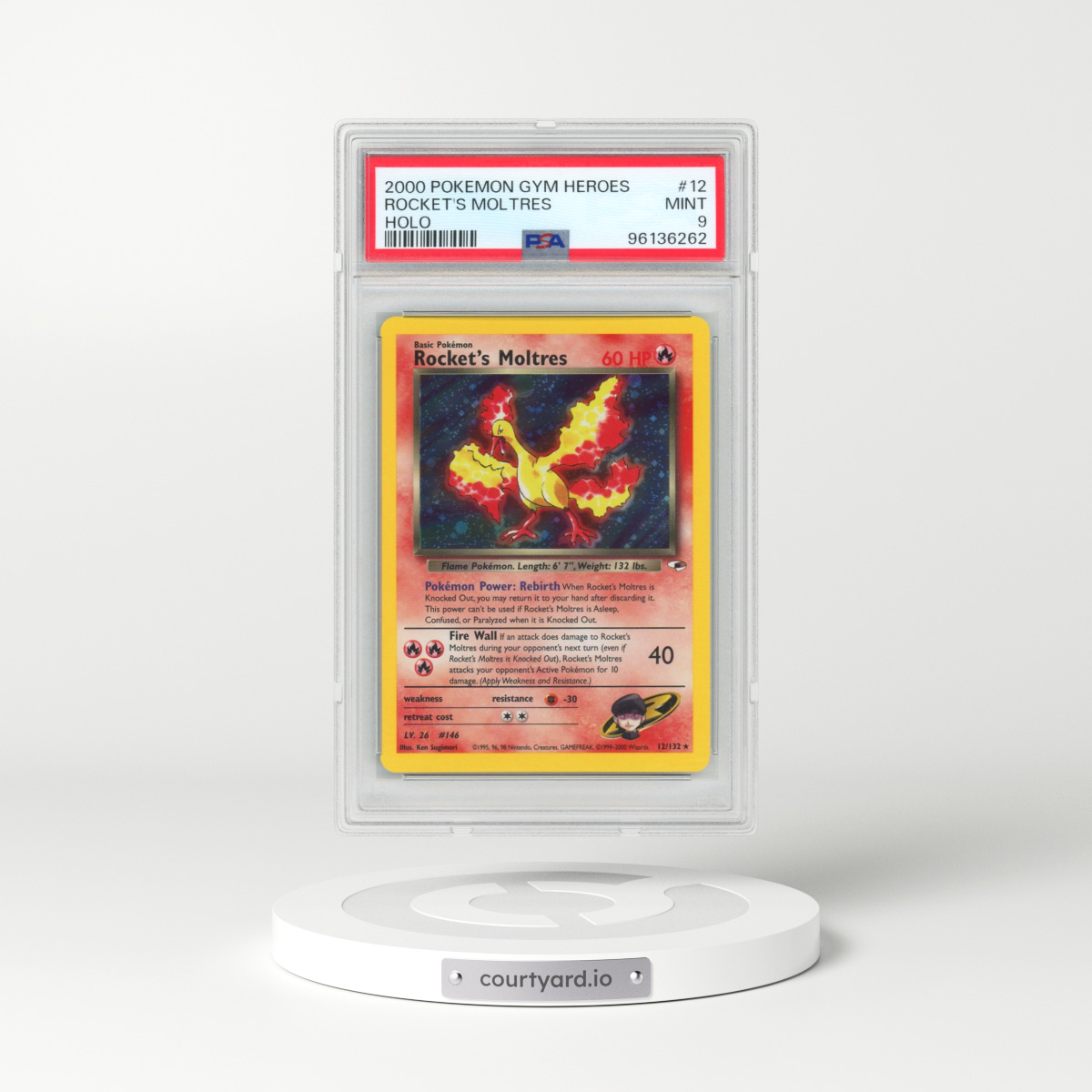 2000 Pokémon Gym Heroes #12 Rocket's Moltres - Holo (PSA 9 MINT)