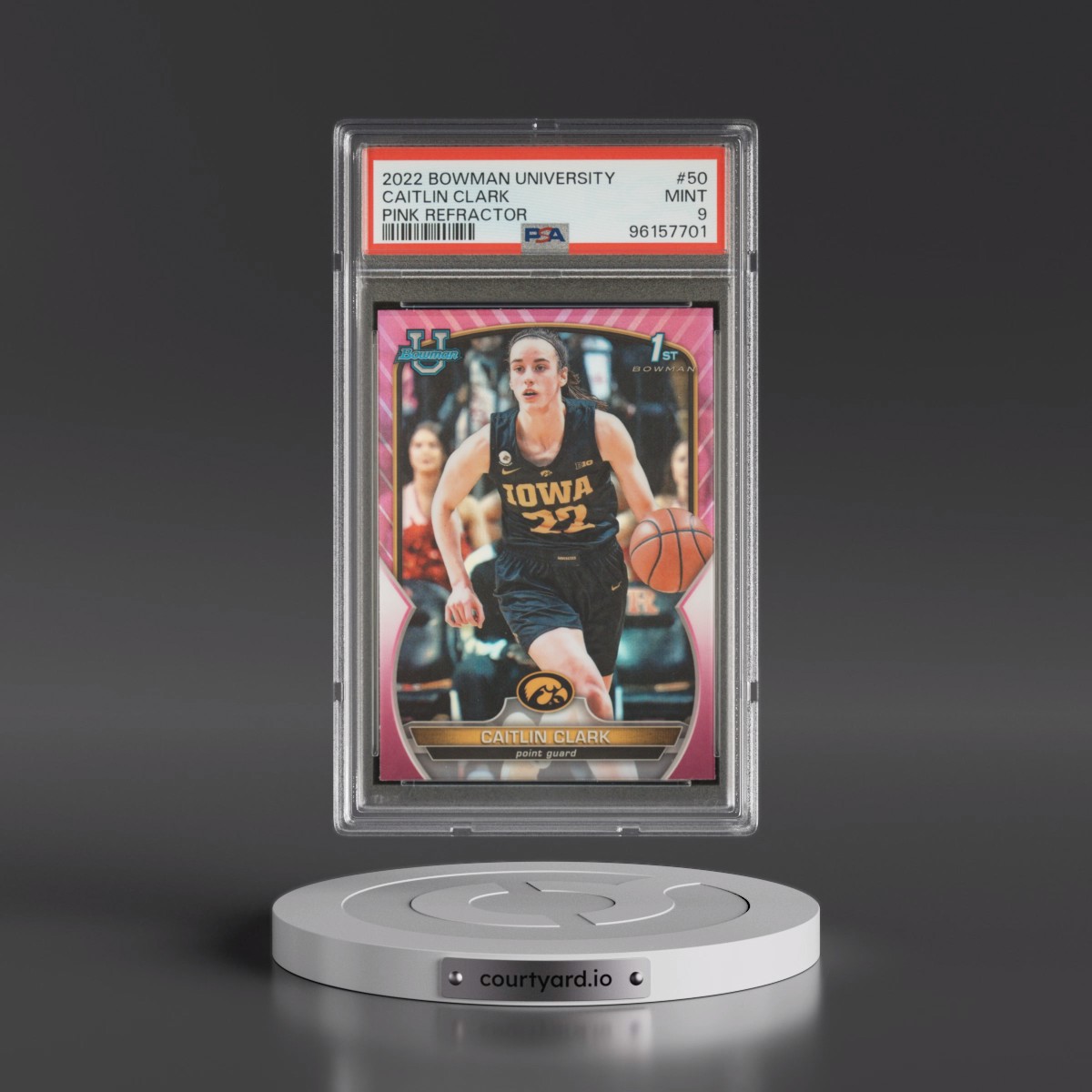 2022 Bowman Chrome University Caitlin Clark - Pink Refractor #50 PSA 9