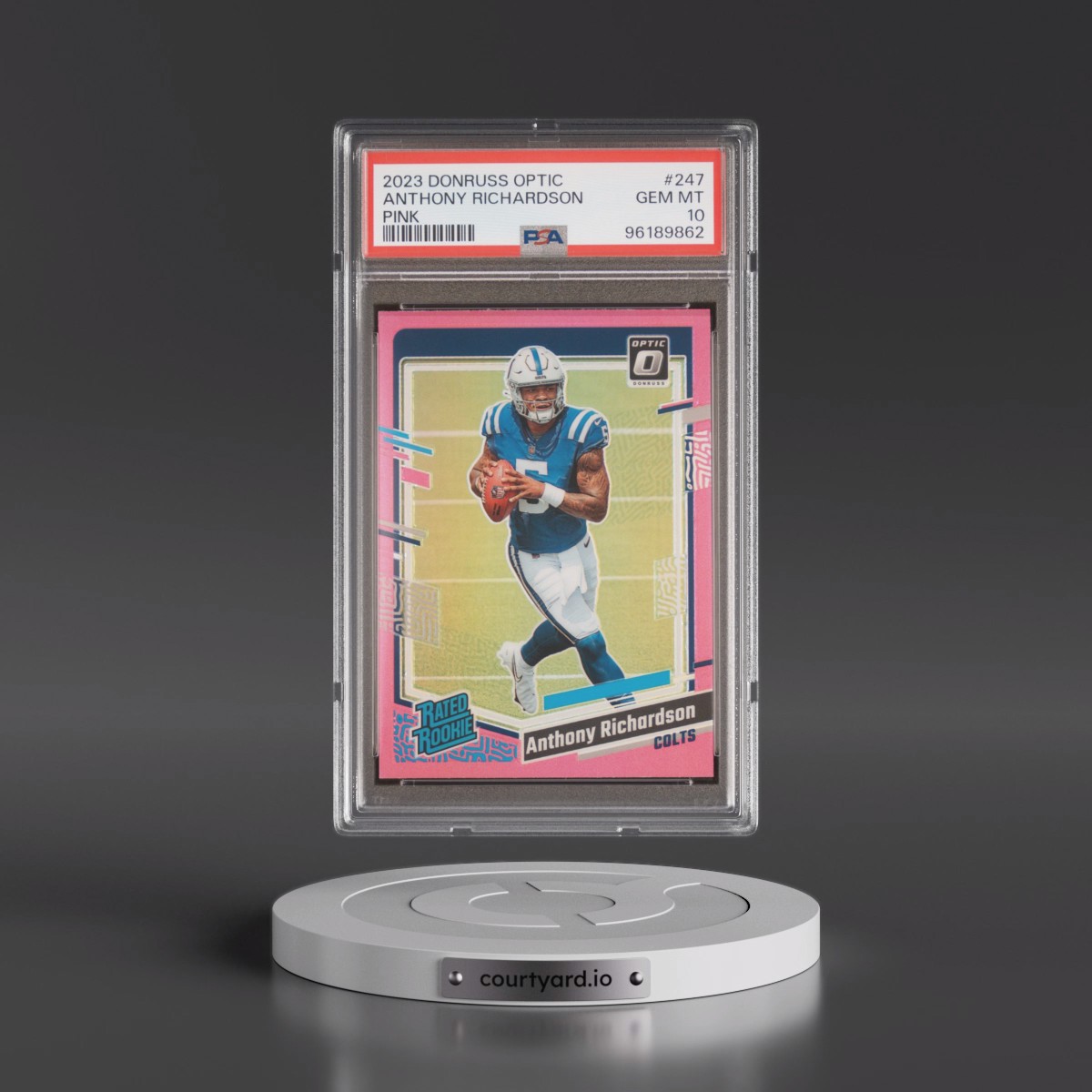 2023 Panini Donruss Optic #247 Anthony Richardson - Pink (PSA 10 GEM MINT)