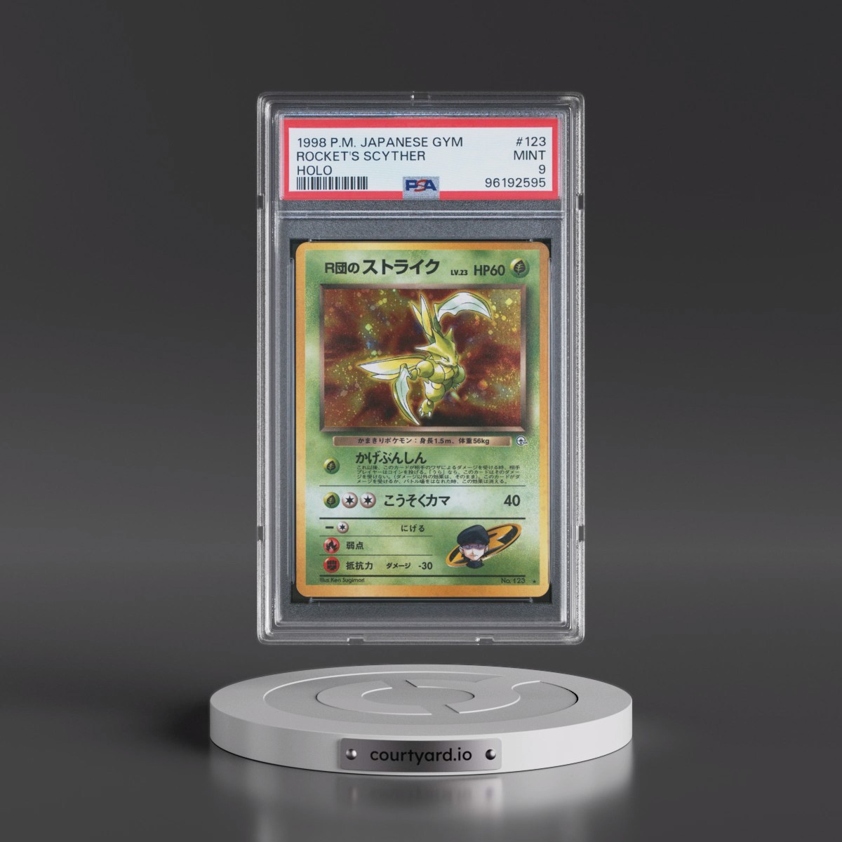 1998 Pokémon Gym #123 Rocket's Scyther - Holo (PSA 9 MINT)