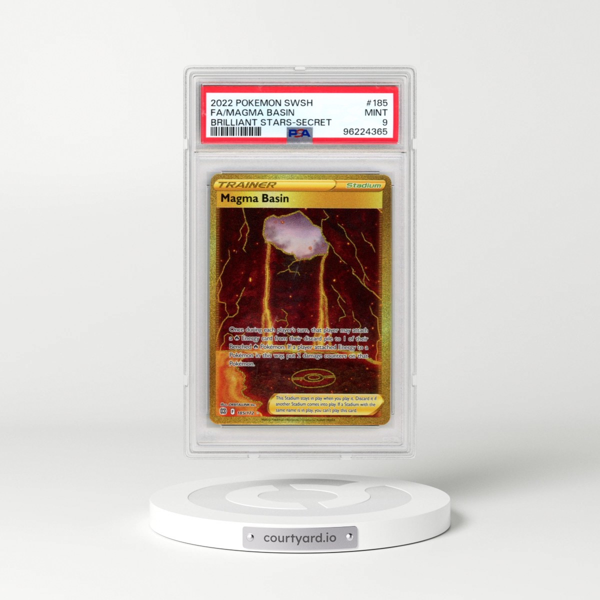 2022 Pokémon Sword & Shield Brilliant Stars #185 Magma Basin - Full Art Secret (PSA 9 MINT)