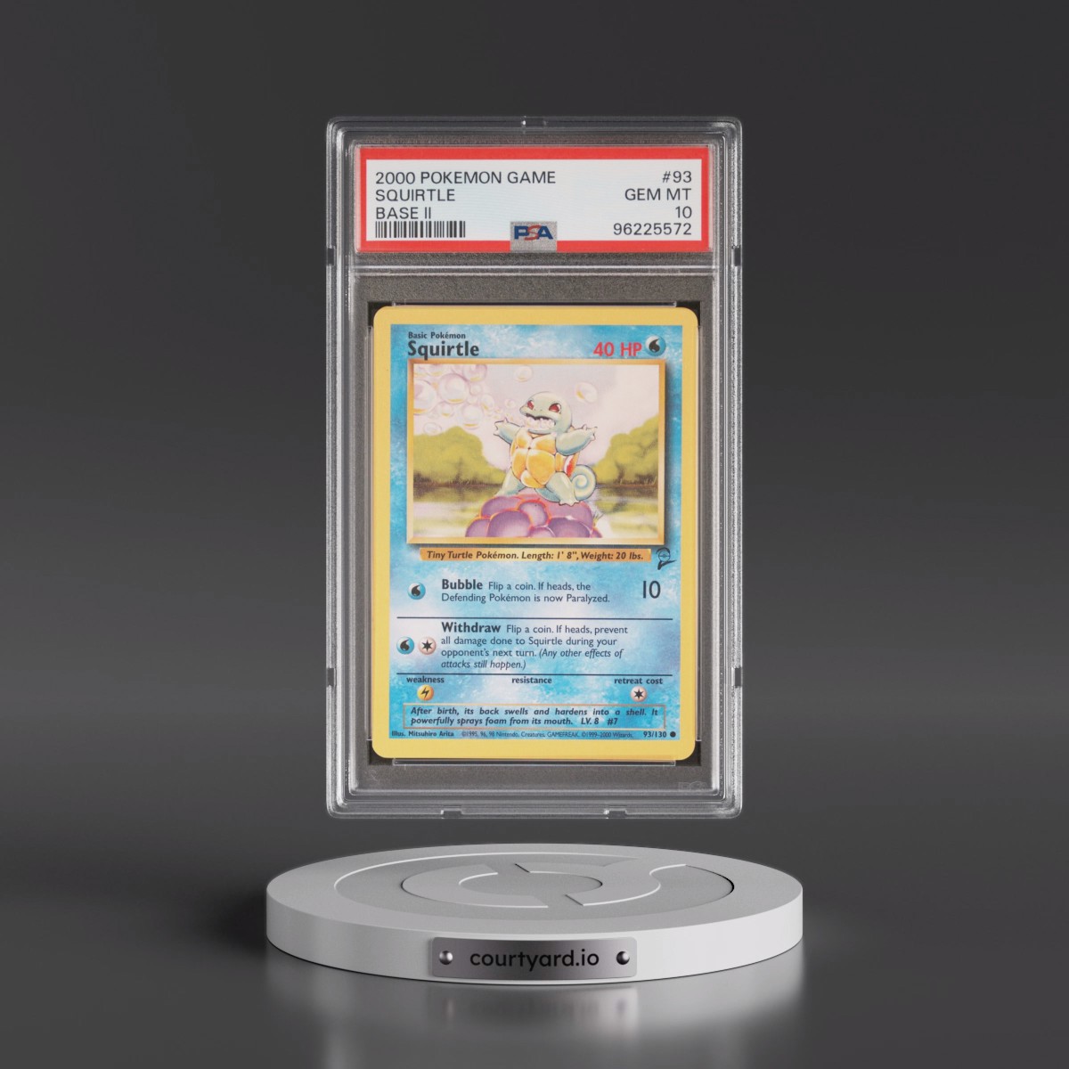 2000 Pokémon Game Base II #93 Squirtle (PSA 10 GEM MINT)