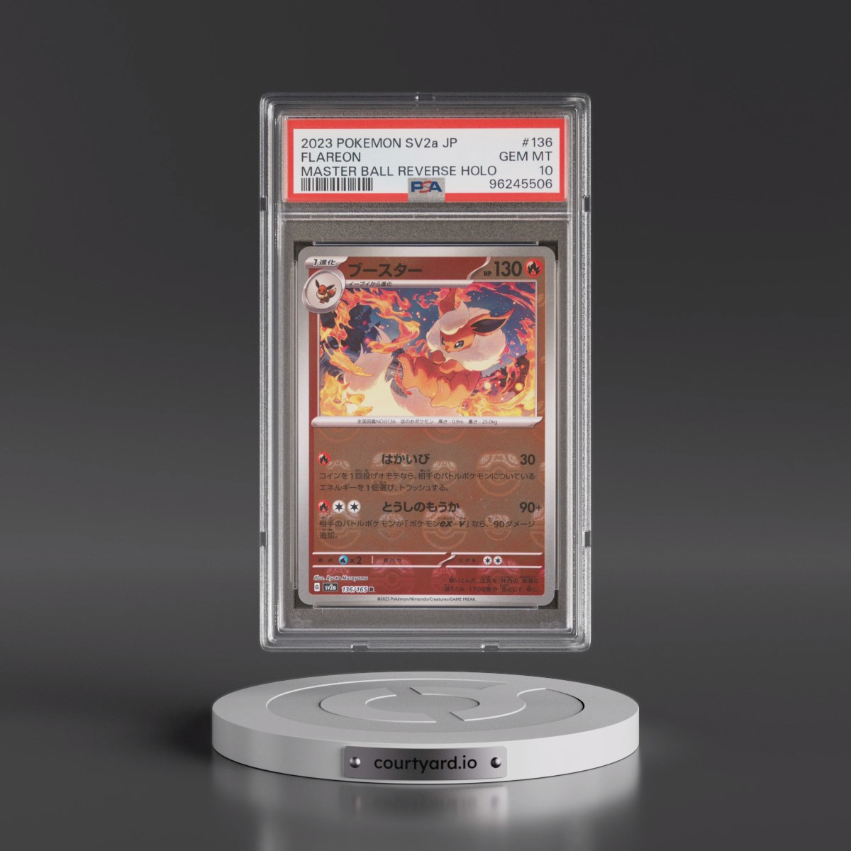 2023 Pokémon Sv2a-Pokémon 151 #136 Flareon - Reverse Holo Master Ball (PSA 10 GEM MINT)