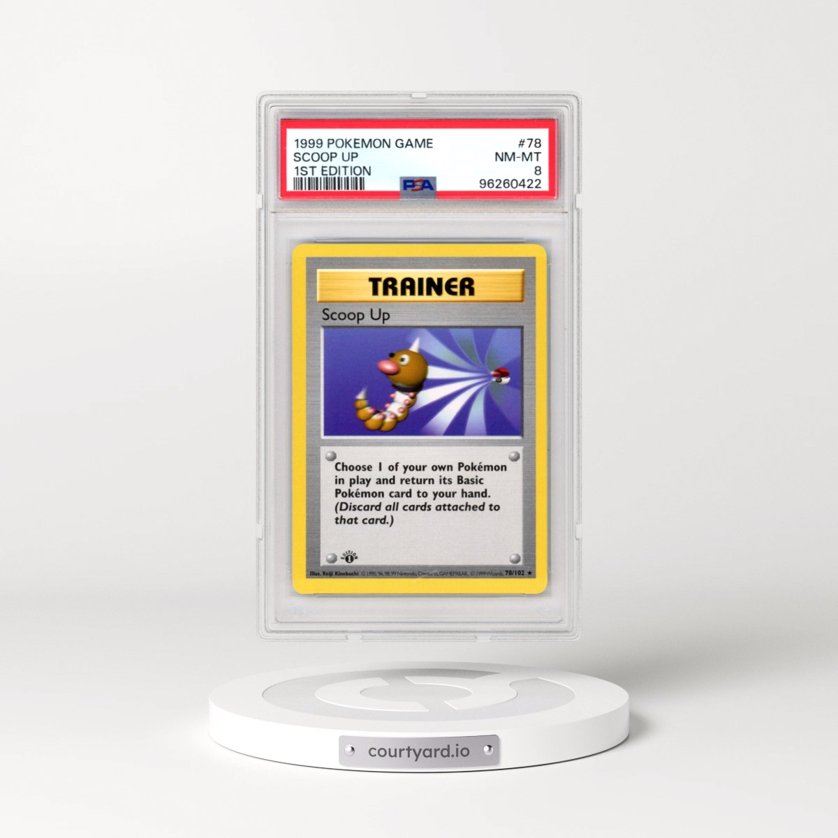 1999 Pokémon Game #78 Scoop Up - 1st Edition (PSA 8 NM-MT)