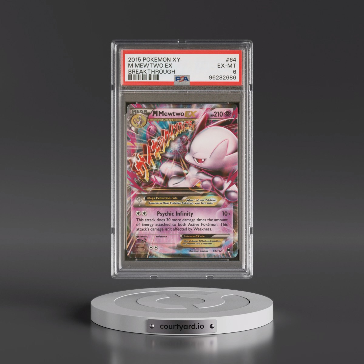 2015 Pokémon XY Breakthrough #64 M Mewtwo EX - Holo (PSA 6 EX-MT)
