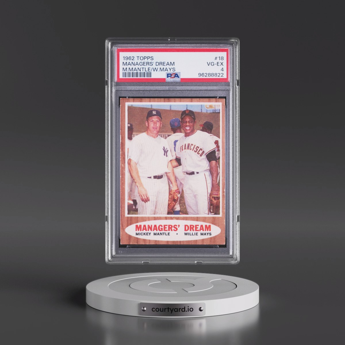 1962 Topps #18 Managers' Dream - M.Mantle/W.Mays (PSA 4 VG-EX)
