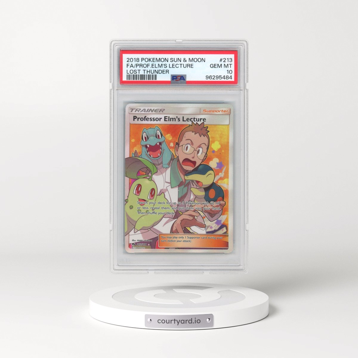 2018 Pokémon Sun & Moon Lost Thunder #213 Professor Elm's Lecture - Full Art (PSA 10 GEM MINT)