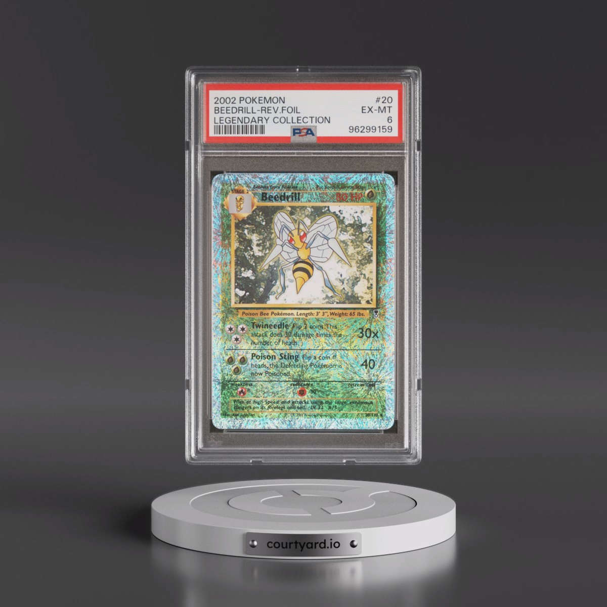 2002 Pokémon Legendary Collection #20 Beedrill - Reverse Foil (PSA 6 EX-MT)