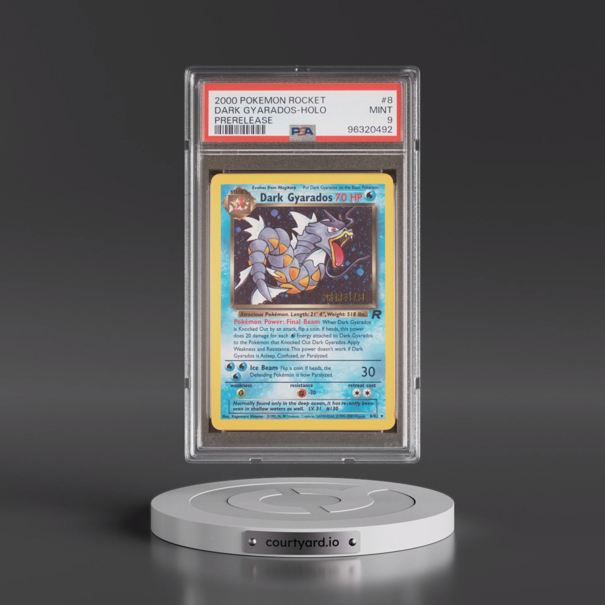 2000 Pokémon Rocket #8 Dark Gyarados - Holo Prerelease (PSA 9 MINT)