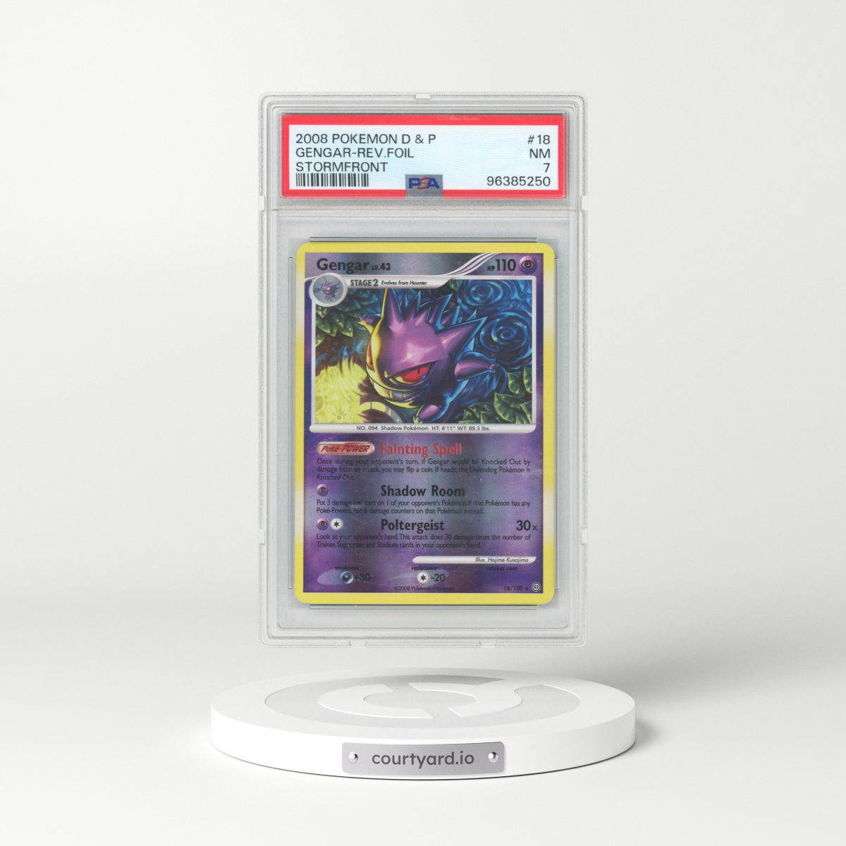2008 Pokémon Diamond & Pearl Stormfront #18 Gengar - Reverse Foil (PSA 7 NM)