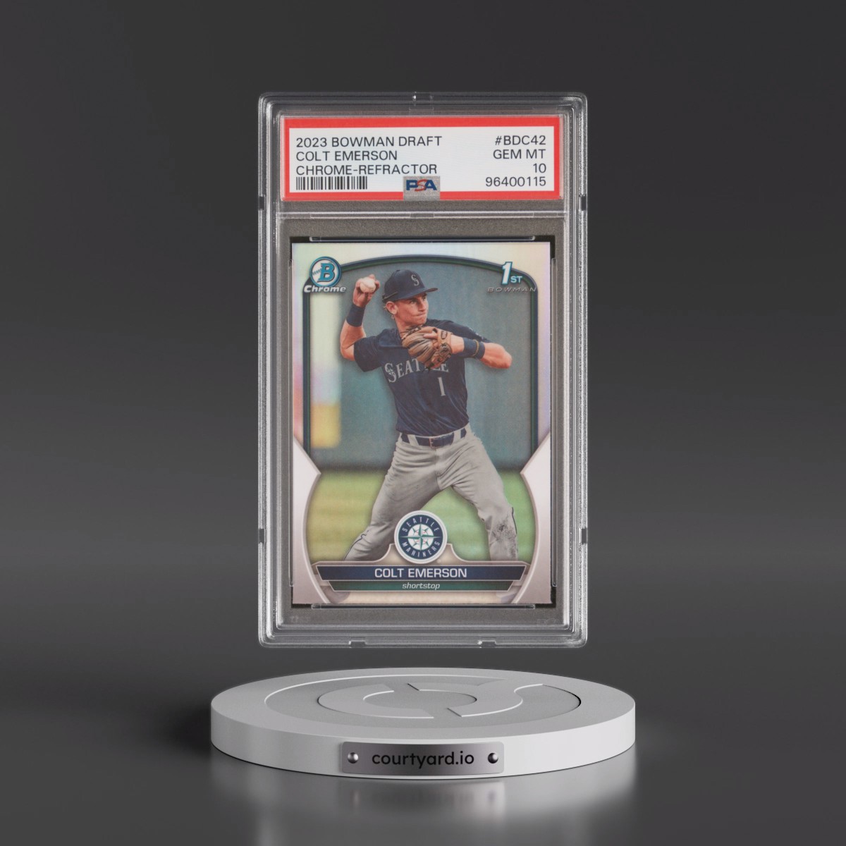 2023 Bowman Draft #BDC42 Colt Emerson - Chrome-Refractor (PSA 10 GEM MINT)