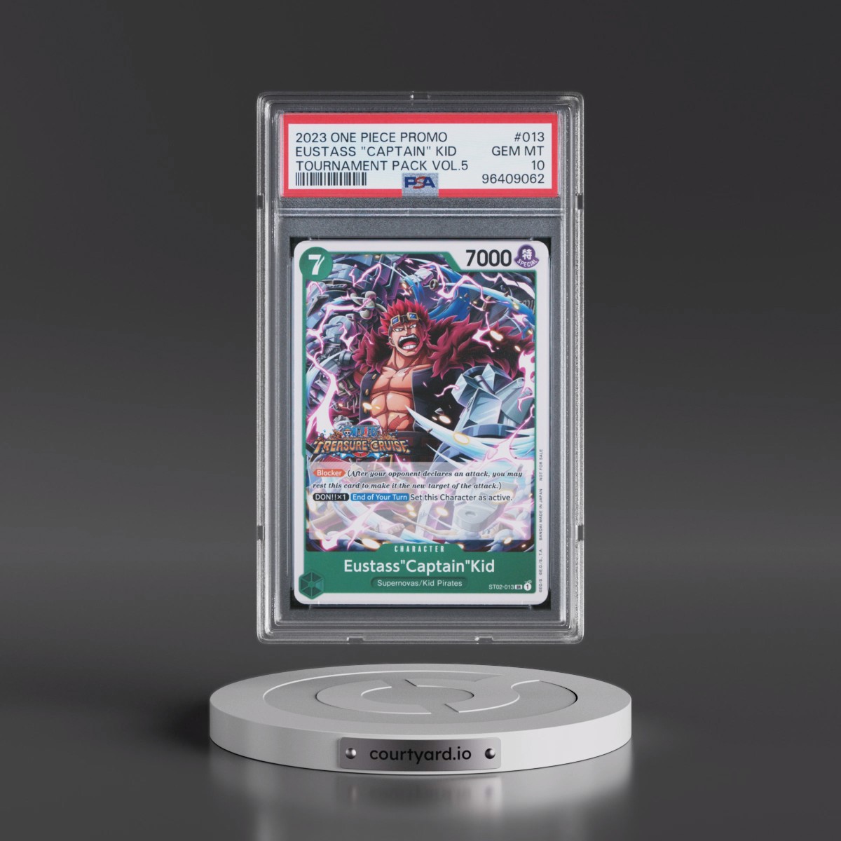 2023 One Piece Promos #013 Eustass "Captain" Kid - Tournament Pack Vol.5 (PSA 10 GEM MINT)