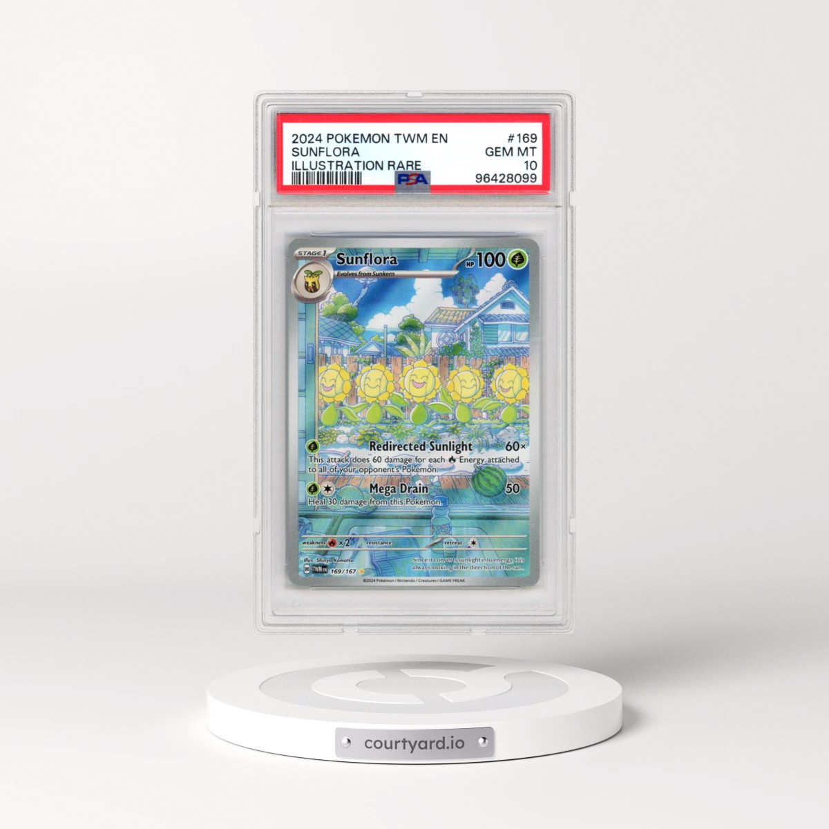 2024 Pokémon Twm EN-Twilight Masquerade #169 Sunflora - Illustration Rare (PSA 10 GEM MINT)