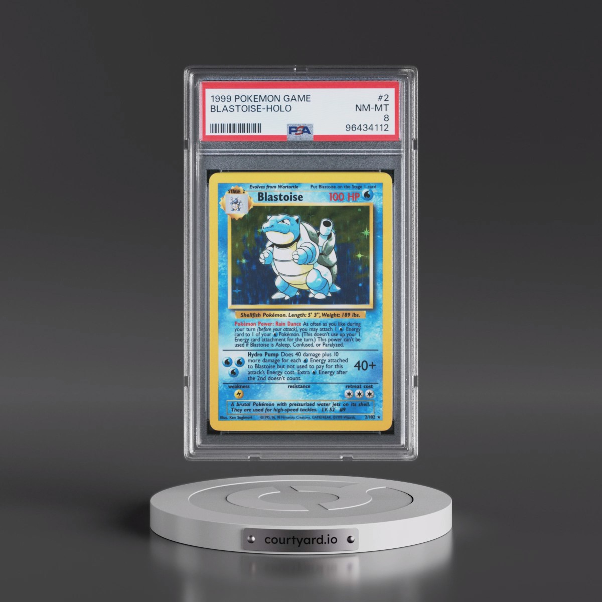 1999 Pokémon Game #2 Blastoise - Holo (PSA 8 NM-MT)