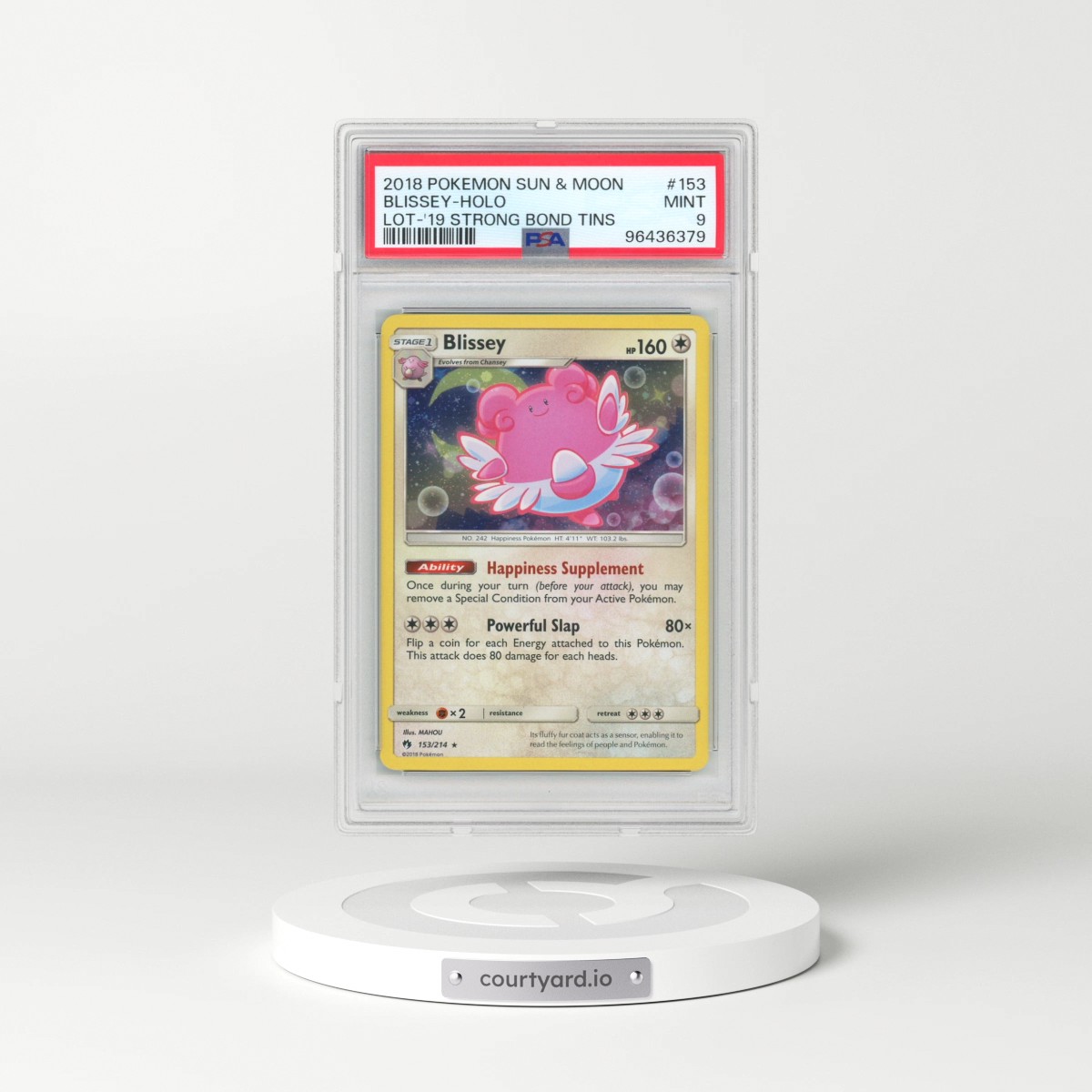 2018 Pokémon Sun & Moon Lost Thunder #153 Blissey - Holo 2019 Strong Bond Tins (PSA 9 MINT)