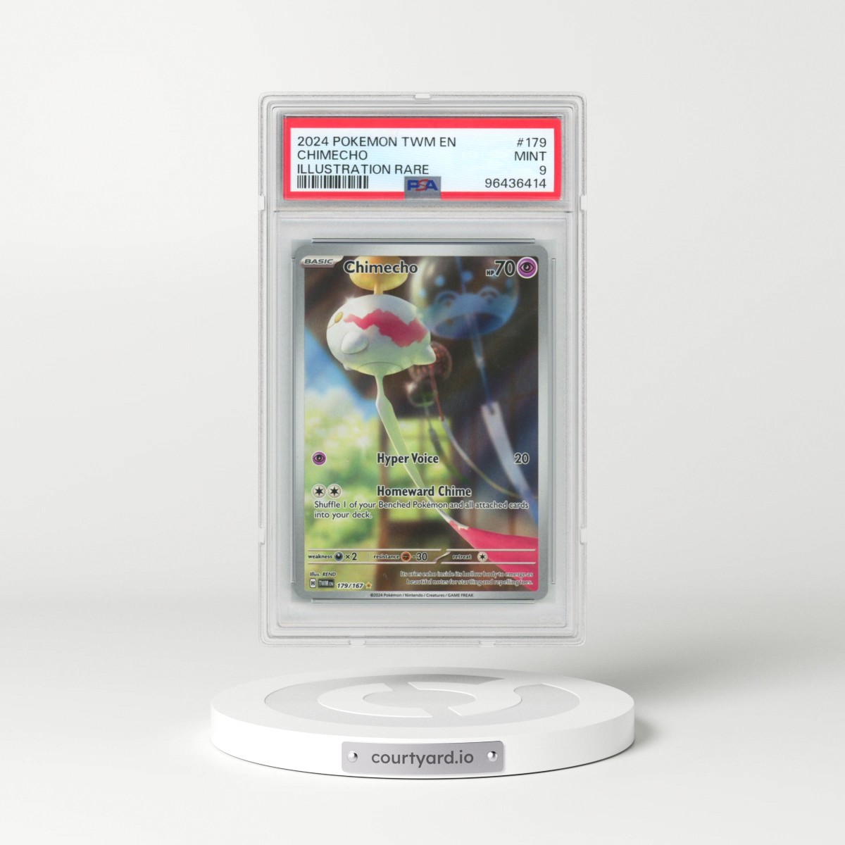 2024 Pokémon Twm EN-Twilight Masquerade #179 Chimecho - Illustration Rare (PSA 9 MINT)