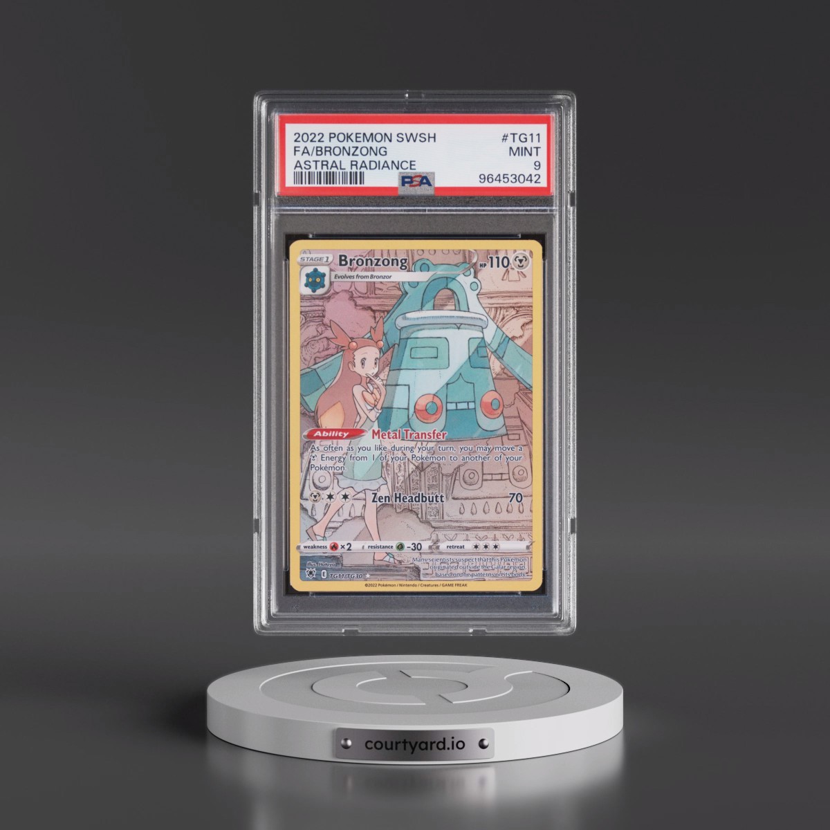 2022 Pokémon Sword & Shield Astral Radiance #TG11 Bronzong - Full Art (PSA 9 MINT)