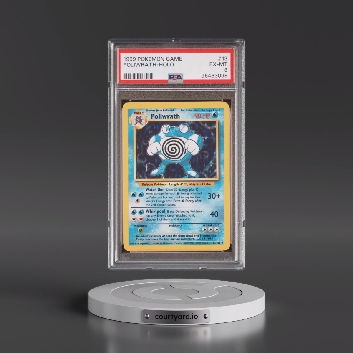 1999 Pokémon Game #13 Poliwrath - Holo (PSA 6 EX-MT)