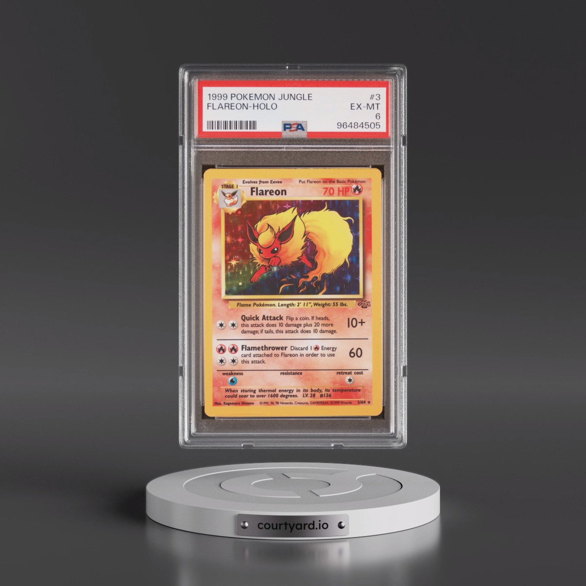 1999 flareon pokemon card Jungle 1st Edition Holo #3 CGC 8 NM/Mint [2] Quick Attack (10+) Flip a coin Flareon [1st Edition] #3 Prices