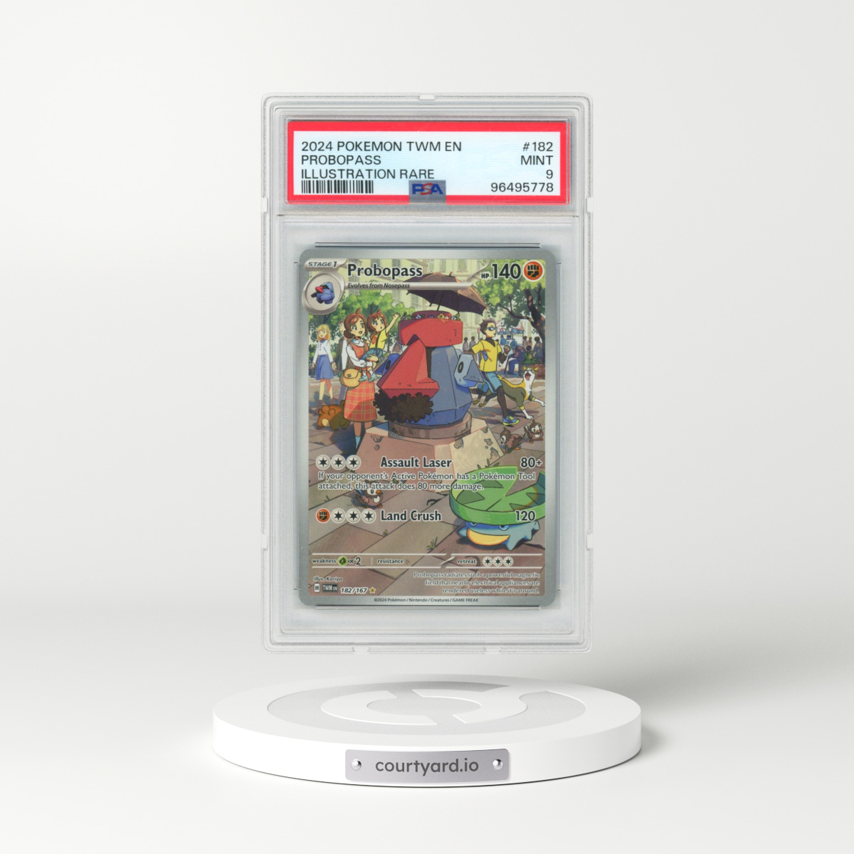 2024 Pokémon Twm EN-Twilight Masquerade #182 Probopass - Illustration Rare (PSA 9 MINT)