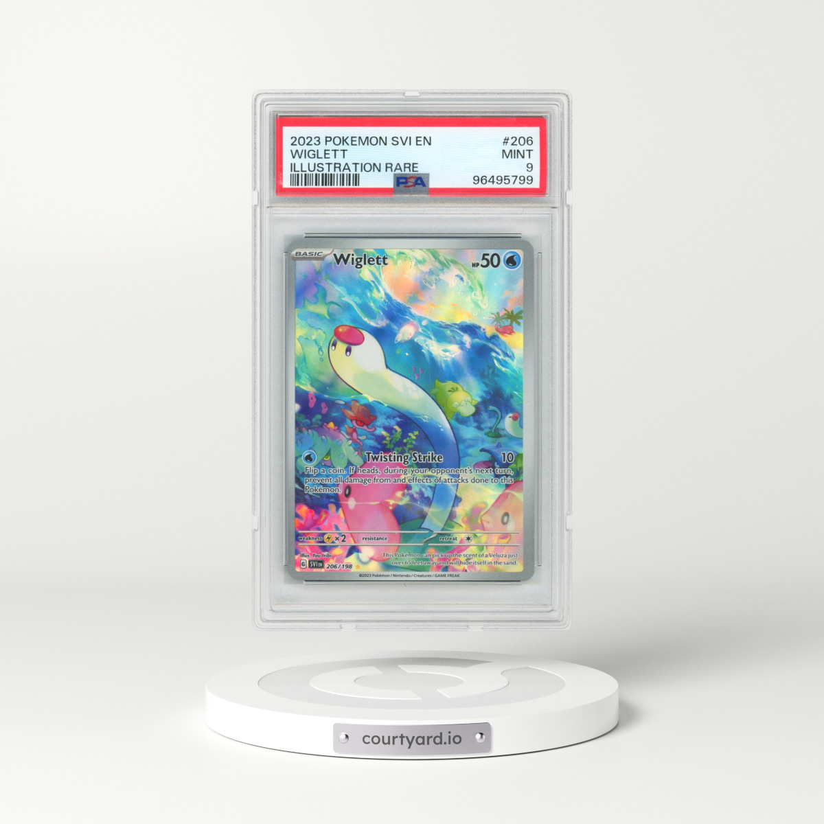 2023 Pokémon Svi EN-Scarlet & Violet #206 Wiglett - Illustration Rare (PSA 9 MINT)