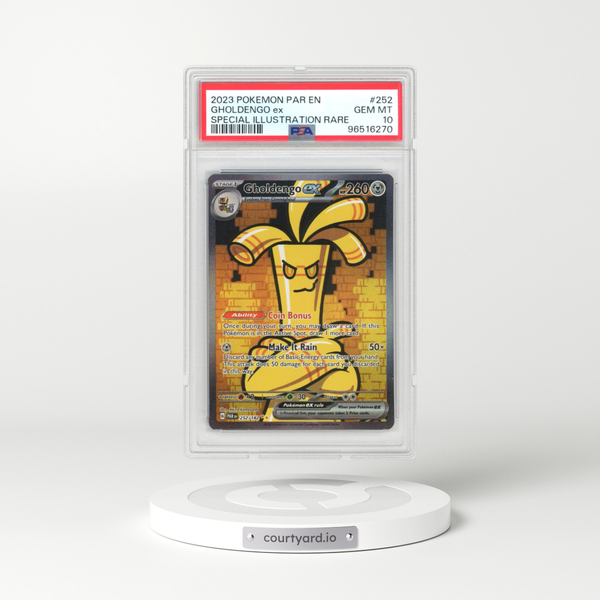 2023 Paradox Rift - PAR EN #252 Gholdengo ex - Special Illustration Rare (PSA 10 GEM MINT)