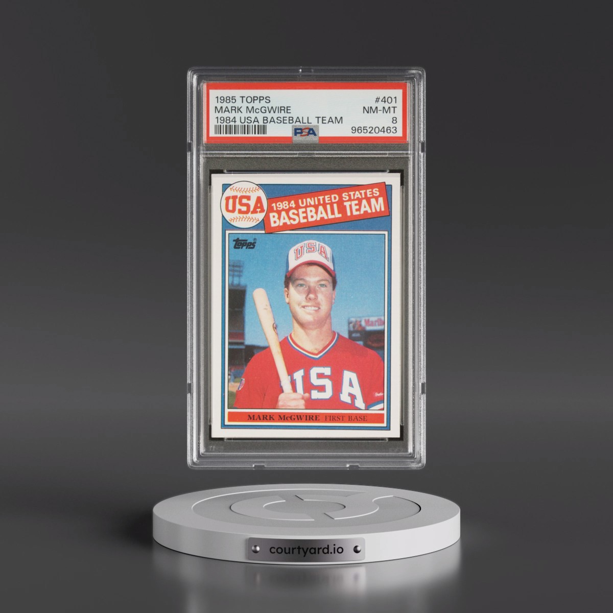 1985 Topps #401 Mark McGwire - 1984 USA Baseball Team (PSA 8 NM-MT)