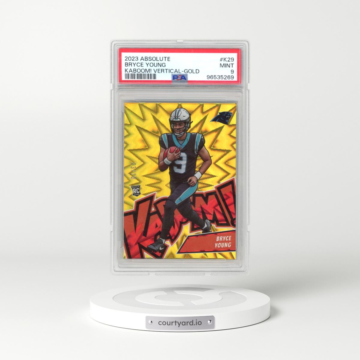 2023 Panini Absolute Kaboom! Vertical #K29 Bryce Young - Gold (PSA 9 MINT)
